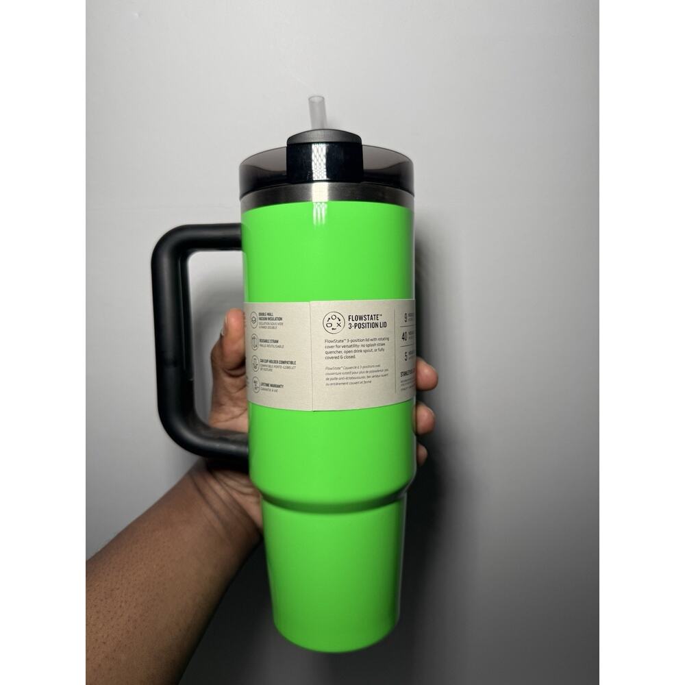 Stanley Limited Edition GREEN NEON YELLOW NEON 30oz Quencher Tumbler Set BNWT - Picture 6 of 15
